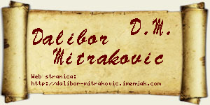 Dalibor Mitraković vizit kartica